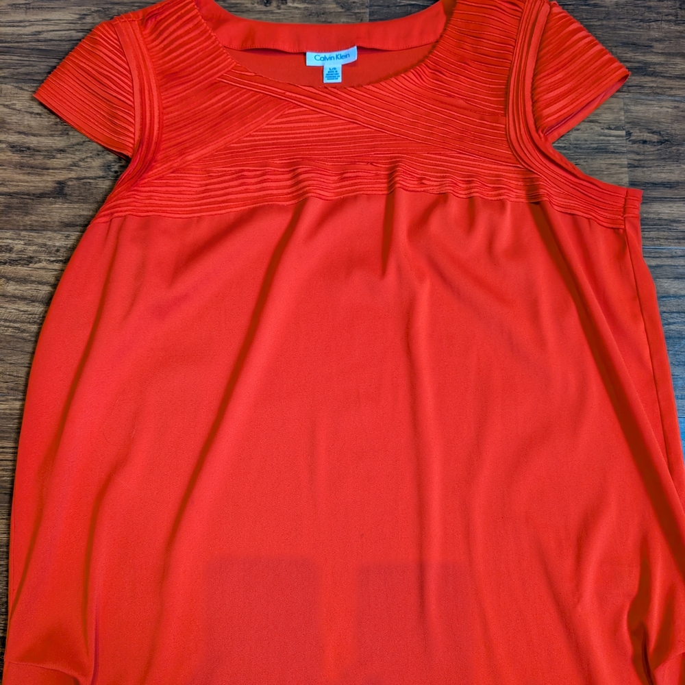 Calvin Klein Red Short Sleeve Top